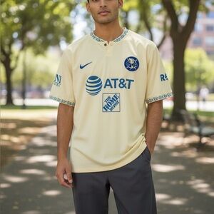 Nike Cream and Blue Club América Dri-FIT Jersey
